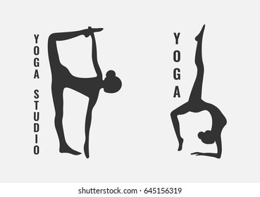 Vector yoga illustration. Yoga class, yoga studio.