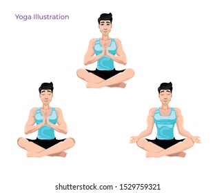 Vector yoga Illustration  graphic design elements or logo