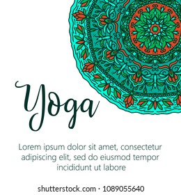 Vector yoga illustration. Template of poster for International Yoga Day. Flyer for 21 june, Yoga day