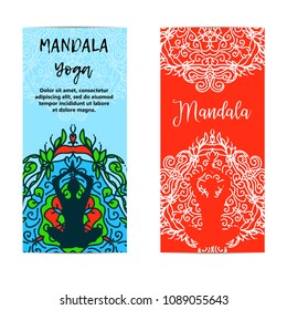 Vector yoga illustration. Template of poster for International Yoga Day. Flyer for 21 june, Yoga day