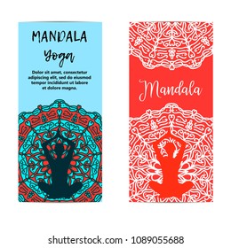 Vector yoga illustration. Template of poster for International Yoga Day. Flyer for 21 june, Yoga day