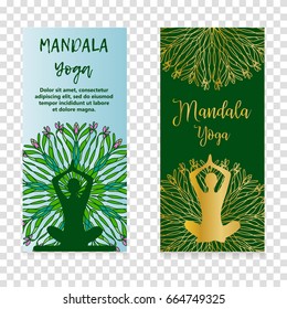Vector yoga illustration. Template of poster for International Yoga Day. Flyer for 21 june, Yoga day