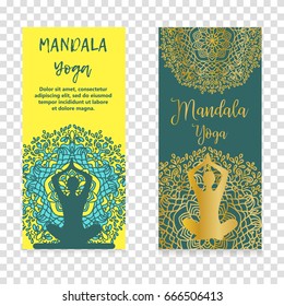 Vector yoga illustration. Template of poster for International Yoga Day. Placard for 21 June, Yoga day