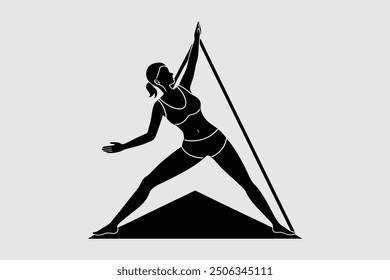 Estilo de la silueta de la señora del yoga del Vector