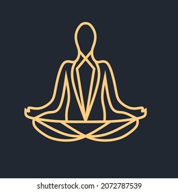 Design-Vorlage für Vektor-Yoga-Logo im minimalistischen Stil der trendigen Linie