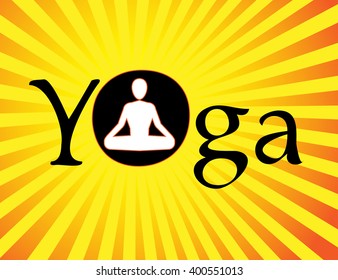 Vector yoga logo ,Yoga symbol, Man performing Yoga in lotus position, asana & meditation,   Also can be used for the logo yoga studio, postcards, and web templates