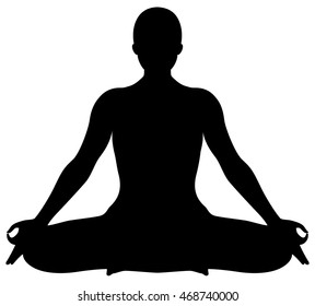 Silhouette Vector Illustration Woman Lotus Pose Stock Vector (royalty 