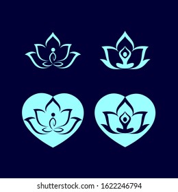 vector yoga and meditation pose