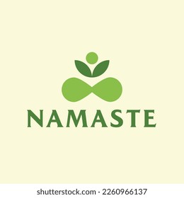 Vector yoga pose logo for naural healthy