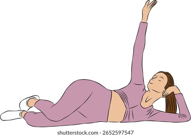 Vector yoga poses. Woman illustration. Pilates exercise. Yoga exercise.