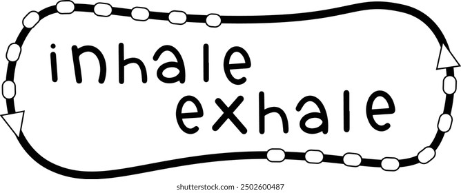 a vector of a yoga quote in black and white coloring
