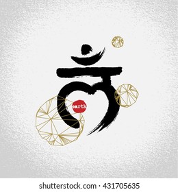 Vector: yoga root chakras symbols with brushwork style, yoga decoration design element. LAM.