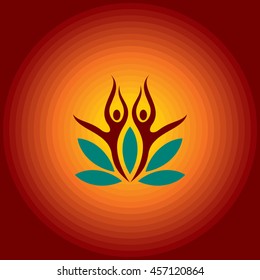 Vector yoga / spa icons and graphic design, logo design.