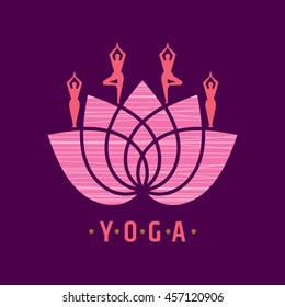 Vector yoga / spa icons and graphic design, logo design.