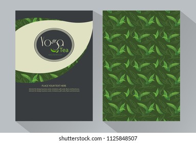 Vector Yoga  tea packing template, label, banner, poster, personality, branding. Abstract colored background with elements of a decorative design.  Stylish design for tea.