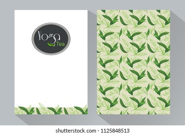 Vector Yoga  tea packing template, label, banner, poster, personality, branding. Abstract colored background with elements of a decorative design.  Stylish design for tea.