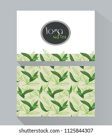 Vector Yoga Tea template corporate Business card tea, identity, branding.  Abstract colored background with elements of a decorative design. Stylish design for tea.