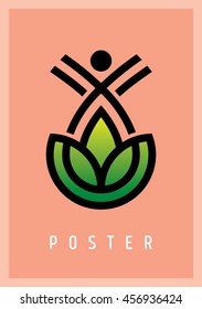 Vector yoga/spa icons and graphic design elements.