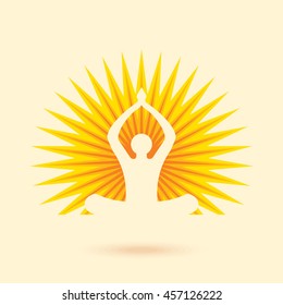 Vector yoga/spa icons and graphic design elements.