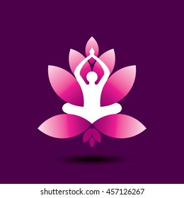 Vector yoga/spa icons and graphic design elements.
