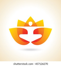 Vector yoga/spa icons and graphic design elements.
