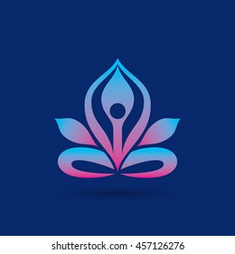 Vector yoga/spa icons and graphic design elements.