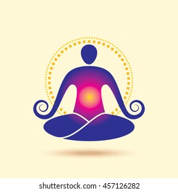 Vector yoga/spa icons and graphic design elements.