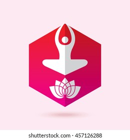 Vector yoga/spa icons and graphic design elements.