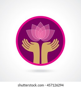 Vector yoga/spa icons and graphic design elements.