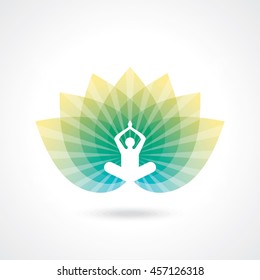 Vector yoga/spa icons and graphic design elements.
