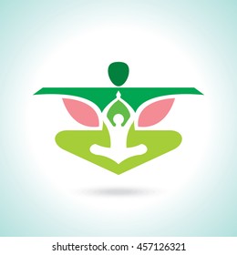Vector yoga/spa icons and graphic design elements.