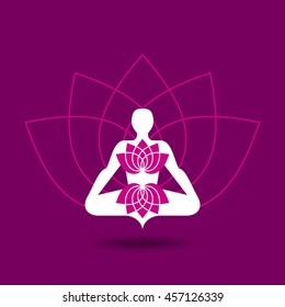 Vector yoga/spa icons and graphic design elements.