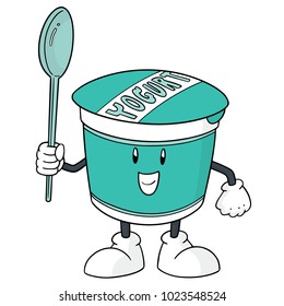 Vector Of Yogurt Cartoon