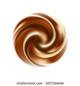 Vector Yogurt Swirl. Coffee Ice Cream Background.