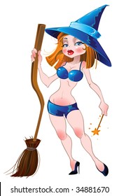 Vector Yong Pretty Naked Sexy Witch Stock Vector Royalty Free