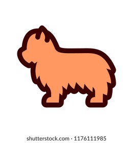 Vector Yorkshire Terrier Dog Icon Isolated On White Background
