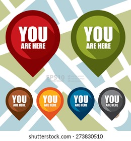 Vector : You Are Here Map Pointer Icon