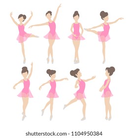 Vector Young Ballet Dancer Set