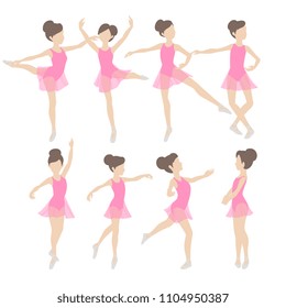 Vector Young Ballet Dancer Set