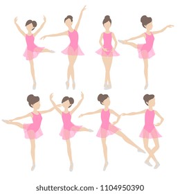 Vector Young Ballet Dancer Set