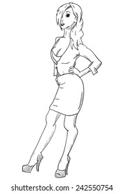 vector - Young Beautiful Woman - isolated on background