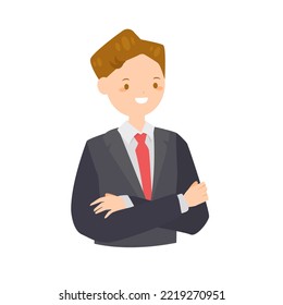 Vector young business man character in flat style