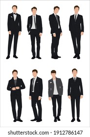 
Vector Of Young Businessman And Women With Suit, Business People, Group Of Men And Women, Wearing Working Outfit, Standing In White Background 
