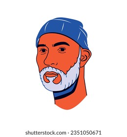 Vector Young Character Head Comic Style solated