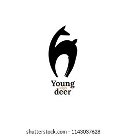 VECTOR of Young deer icon. Business icon for the company. Logo for pet shop / Zoo / symbol. Flat design. Illustration.