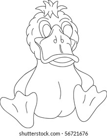 vector - a young duck sitting on background