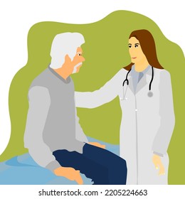 Vector Young Female Doctor Talking Senior Stock Vector (Royalty Free ...