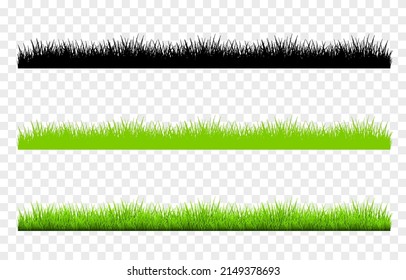 Vector Young Grass Png. Lawn, Grass On An Isolated Transparent Background. Grass Silhouette. Background With Grass.