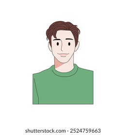 vector of a young man wearing a t-shirt with a white screen