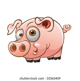 vector young pig